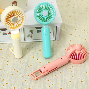 Portable Handheld Fan With Led Light Rechargeable Usb Powered Small Desk Fan For Outdoor Indoor Use - Product Image 2