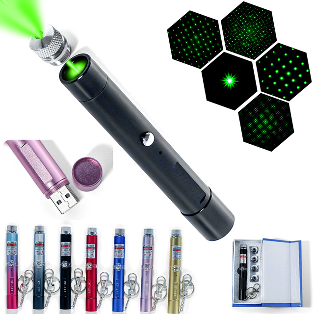 Premium Mini Green Laser Pointer with 5-in-1 Multi-Function Patterns | USB-C Keychain Charging & Professional Grade Design