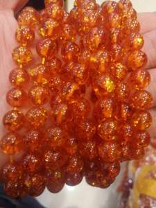 卸売 4mm-12mm 円形 イエローレッド アンバー ビーズ 宝石 ルースビーズ 連 ジュエリーメイキング用 - Product Image 2