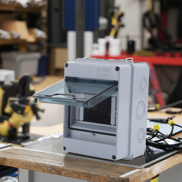 5 Way IP65 ABS Waterproof Distribution Box Electrical Enclosure for Circuit Breaker Box Grey