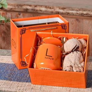 Festive <b>Christmas</b> Gift Set Custom Logo Pearl-accented Ceramic Mug Lid Spoon <b>Box</b> Holiday <b>Present</b> for Family Friend Employee - Product Image 1