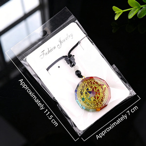 Pendentif énergétique Orgone 7 Chakras pour la guérison <span class=keywords><strong>Reiki</strong></span>, rond, en résine avec éclats de cristal, collier Orgonite, bijoux spirituels - Product Image 5