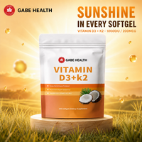 Fabricant de compléments alimentaires sur mesure, capsules molles de vitamine D3K2 pour adultes, favorisent la santé des os, vitamines en gros, capsule OEM