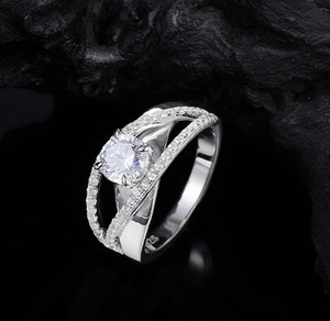 2026 <b>Cross</b> Twisted S925 Sterling <b>Silver</b> Moissanite <b>Ring</b> Luxury Proposal Anniversary Gift Versatile <b>Silver</b> Finger <b>Ring</b> For Women - Product Image 6
