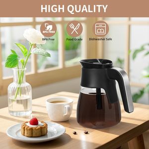 Carafe à café en verre de 10 tasses de rechange compatible avec les modèles Nin.ja CM401 CM371 CP301 CM300 CM400 CF091 avec couvercle Brew-Through - Product Image 4