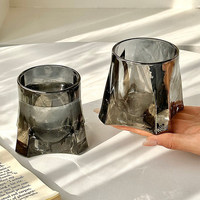 Tasse en verre cristal de niche, Mug à café haut de gamme, Design minimaliste, Esthétique Instagram, Tasse à eau pour la maison, Americano glacé, Jus
