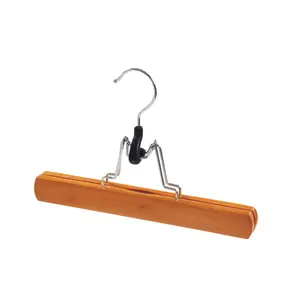 Factory Supply Directly Hangers Wood Pants/Trousers Hangers Movable Hanger