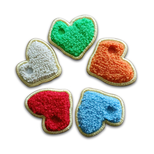 Wholesale Chenille <strong>Glitter</strong> Face Iron-On Embroidery Patches Heart Flower Eco-Friendly 1-3 Day Sample Time for Embroidered <strong>Jackets</strong> - Product Image 4