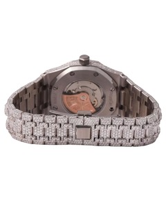 Montre de luxe en acier inoxydable de qualité export avec diamants Moissanite pour hommes et femmes, design élégant et étincelant pour mariage - Product Image 5