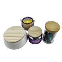 Ventes en gros de pots à bougies vides en MDF de 88 mm avec couvercle en bois MDF pour la fabrication de bougies, personnalisation