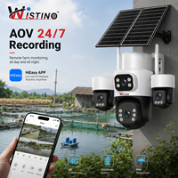 Caméra IP de sécurité solaire Hieasy 8MP 4G avec carte SIM 4G, objectif multiple, vision nocturne couleur 360 degrés PTZ, extérieur