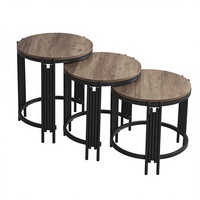 Table d'appoint minimaliste de style nordique en marbre, table basse ronde en bois massif, portable et durable, pour salon et balcon