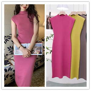 Vestido de Punto sin Mangas con Cuello Alto, Estilo Retro de Hong Kong, para Mujer Madura, Otoño, para el Día a Día - Product Image 5