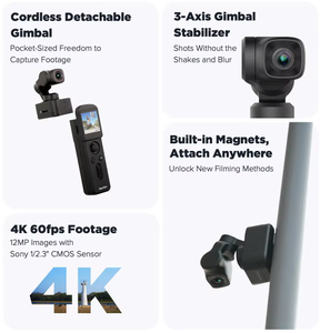 FeiyuTech <span class=keywords><strong>Feiyu</strong></span> <span class=keywords><strong>Pocket</strong></span> 3 4K 60fps AI Tracking Estabilizador de 3 ejes Selfie Vlog Gimbal para teléfono móvil - Product Image 6