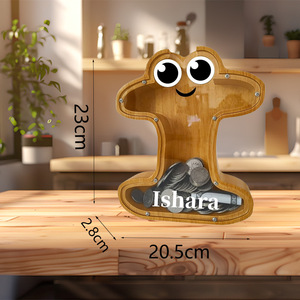 กล่องเก็บเงินรูปตัวอักษรกระปุกออมสินไม้สำหรับเด็ก - Product Image 4