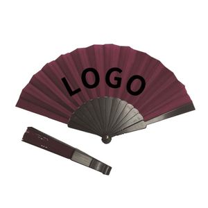 Éventail pliant 2026 à poignée, couleur unie, polyvalent, pour femme, idéal pour l'été - Product Image 1