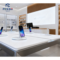 Design d'intérieur moderne pour magasin électronique, comptoir d'exposition pour téléphones mobiles, solutions de mobilier d'exposition pour magasin de téléphones portables