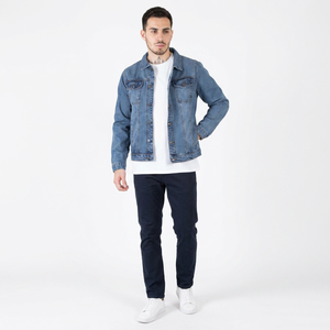 Men's Casual Winter <b>Jacket</b> in Vintage Style Solid Color Loose <b>Fit</b> Cotton Outerwear with <b>Slim</b> <b>Fit</b> Single Breasted Design - Product Image 1