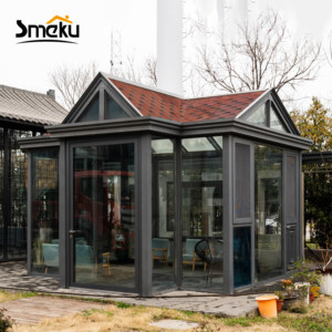 Véranda en aluminium de luxe <span class=keywords><strong>avec</strong></span> cadre à rupture de pont thermique, design élégant, grands panneaux vitrés pour patio résidentiel et commercial - Product Image 1