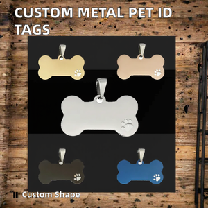 <b>Custom</b> Plated Stainless Steel Pet <b>Tag</b> Durable Metal Pet ID <b>Tag</b> For <b>Dogs</b> And Cats With Engraving Option - Product Image 3