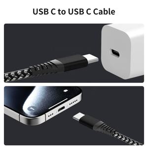 Téléphone portable tressé en nylon 3/6/10FT tressé USB C type-c charge rapide données SYNC chargeur câble <span class=keywords><strong>cordon</strong></span> - Product Image 3