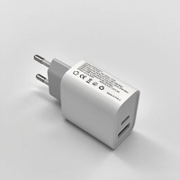Chargeur mural rapide double port 20W PD USB-C QC USB-A, adaptateur secteur UE/US, prise rapide pour iPhone, Samsung, téléphones mobiles, maison, bureau