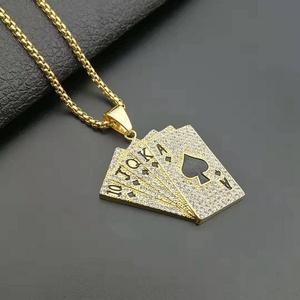 Colliers pendentifs en cartes de poker Straight Flush, vente en gros, faible MOQ - Product Image 2
