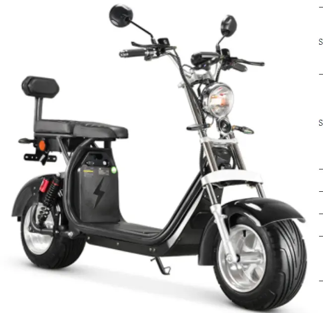 Citycoco eléctrico de 1500W, 60V, 40AH, con dos asientos, alquiler de scooter eléctrico en almacén de la UE, ruedas Ally de 10 pulgadas en almacén de la UE