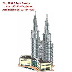 Tháp đôi lớn 3D Câu Đố tự làm động vật thiên nhiên chủ đề thân thiện với môi trường vật liệu giấy mô hình trẻ em Đồ chơi giáo dục lứa tuổi 14 + Chứng Khoán - Product Image 5