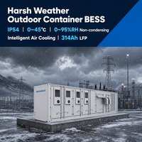 Système de stockage d'énergie conteneurisé intelligent à refroidissement par air (BESS) de 1,2 MWh, 2,4 MWh, 3 MWh, 5 MWh pour le refoulement des pics de consommation en Afrique du Sud