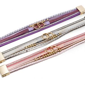 สร้อยข้อมือแบบมีสายรัด รุ่น Cross border multi Strategic ขายส่งจำนวนมาก ลดราคาพิเศษ เหล็กดำขัดเงา วัสดุโลหะมันวาว - Product Image 3