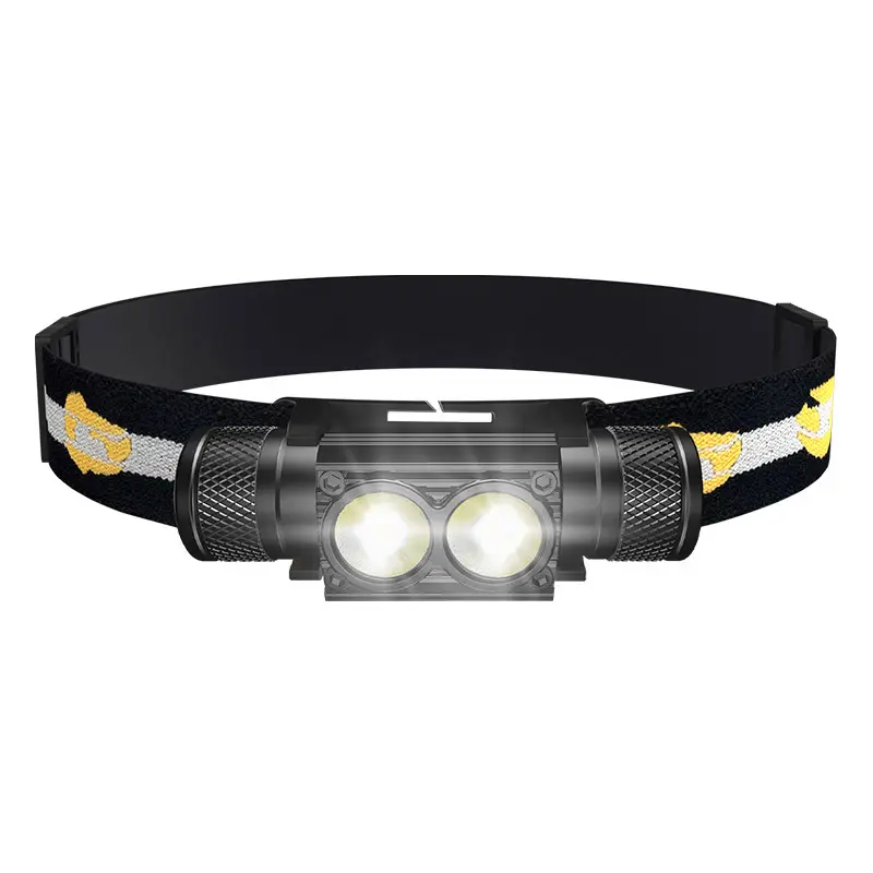 Portable Wholesale Waterproof 1200LM LED Headlamp USB-C Rechargeable Aluminum 18650 Lithium Head Torch Camping Running Fishing