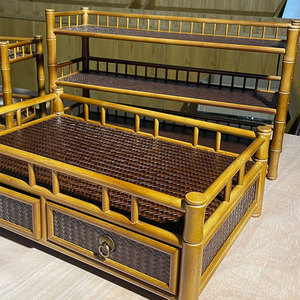 Bamboo <b>Teacup</b> Rack Double Layer Storage Desk Organizer Classical Chinese Style Tea Set Display Stand - Product Image 4