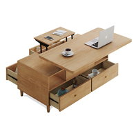 Table basse/salle à manger 2 en 1 : pliable multifonctionnelle, table de rangement minimaliste pour les petits salons