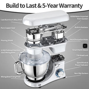 Mélangeur planétaire <span class=keywords><strong>Robot</strong></span> pâtissier moulage sous pression coque métallique 1500W mélangeur alimentaire 360 rotatif 4L/4.5L/5L/5.5L bol mélangeur Gadgets <span class=keywords><strong>de</strong></span> cuisine - Product Image 5