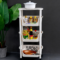 Chariot de support de stockage d'assaisonnement de fruits et légumes de cadre multicouche en plastique de ménage