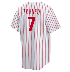 Heren Philadelphia honkbalshirts # 7 Trea Turner witte jersey met krijtstreepjes - Product Image 1