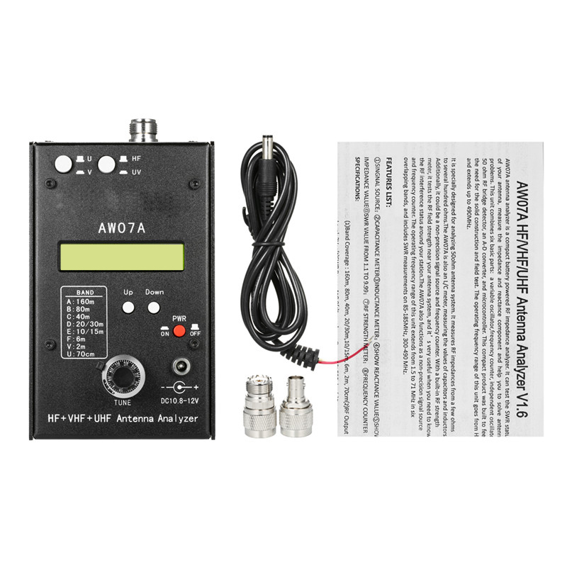 AW07AアンテナアナライザーHF/VHF/UHF 160MインピーダンスSWR
