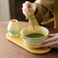 Ensemble de thé matcha japonais de qualité supérieure, 7 pièces personnalisées, comprenant un porte-matcha, un bol, un fouet, un récipient de voyage, pour la cérémonie du thé en plein air, idéal comme cadeau