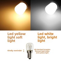 Ampoule LED pour réfrigérateur, culot E14, petite vis, verre, économe en énergie, blanc laiteux, 2W, double température de couleur (3000K/6500K), usage résidentiel