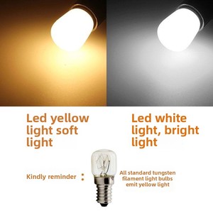 Ampoule <span class=keywords><strong>LED</strong></span> pour réfrigérateur, culot E14, petite vis, verre, économe en énergie, blanc laiteux, 2W, double température de couleur (3000K/6500K), usage résidentiel - Product Image 3
