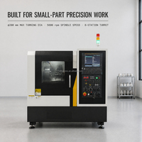 Tour CNC pour la production de petites pièces métalliques, tour à tourelle M10 avec contre-pointe pour ateliers et tournage en série, broche A2-4