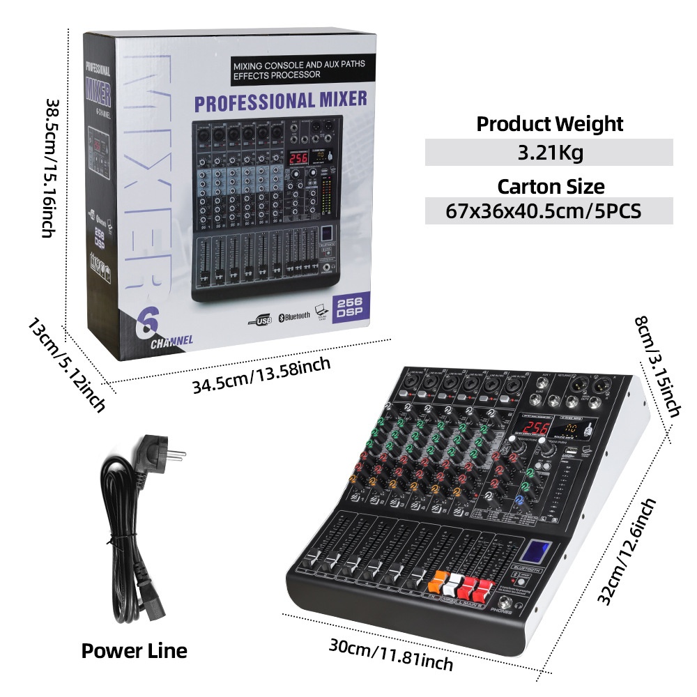Console de mixage 6 canaux (256 DSP)