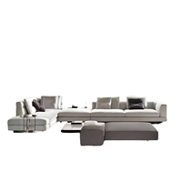 Vente directe d'usine, canapé extensible moderne en cuir italien, meubles sectionnels pour appartement, mobilier de luxe pour salon