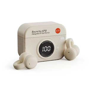 Écouteurs sans fil Bluetooth de type C, style appareil photo vintage, suppression du bruit personnalisée, pour le sport, la musique, vente en gros - Product Image 1