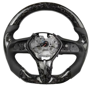Volante Deportivo de Fibra de Carbono con Base Plana para <span class=keywords><strong>Infiniti</strong></span> Q50/Q60 Racing Series, Cuero Real con Costuras Rojas, Compatible con G35 EX35 - Product Image 2