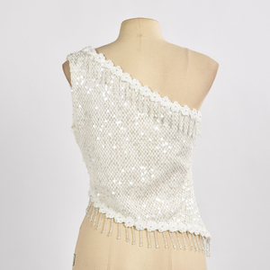 High Quality 100% polyester romantic 3D floral trim blouse Hot selling <b>Women</b> Romantic fitted sleeveless <b>top</b> - Product Image 4