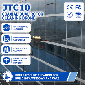 Drone de nettoyage haute pression UAV à pulvérisation ciblée pour murs-rideaux en verre – Solution d'accès flexible pour les services publics - Product Image 1