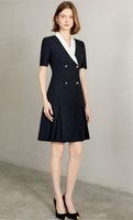 Original noir Double bouton luxe blanc revers robe costume pour les femmes vêtements de cérémonie classique bureau en gros usine conception ample