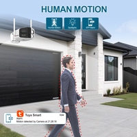 Caméras de sécurité extérieures sans fil Anxinshi 4K pour la maison 180 °   Système de caméra CCTV à double objectif Fisheye, vision nocturne couleur intelligente Tuya
